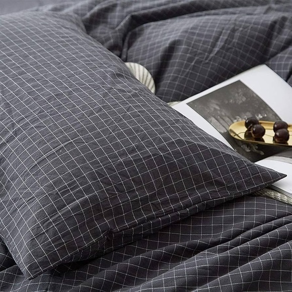 3 Pcs Striped | Grid Cotton Duvet Cover - Picture 8 of 8